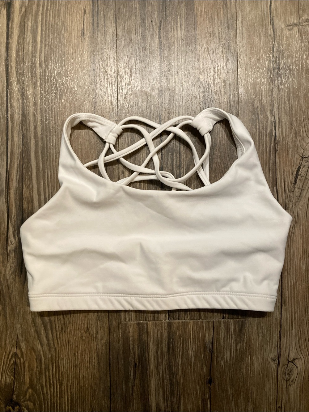 Onzie White Crisscross Back Sports Bra